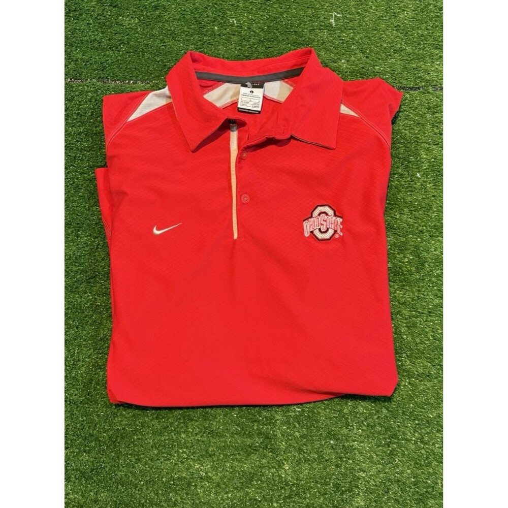 Ohio State Buckeyes polo mens extra large red nike lightweight breathable OSU 2